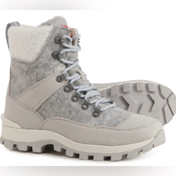 Hunter Women’s Felt Commando Boots Size 7/Euro/38 Frosted Grey - Picture 1 of 10
